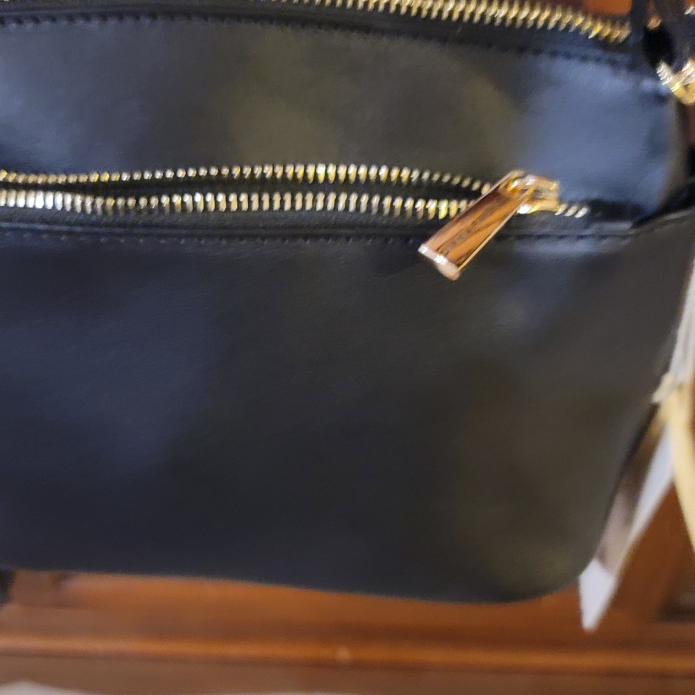 Divina Firenza Lilla Black leather 3 zip bag 2 outer pockets zippered - Picture 12 of 12